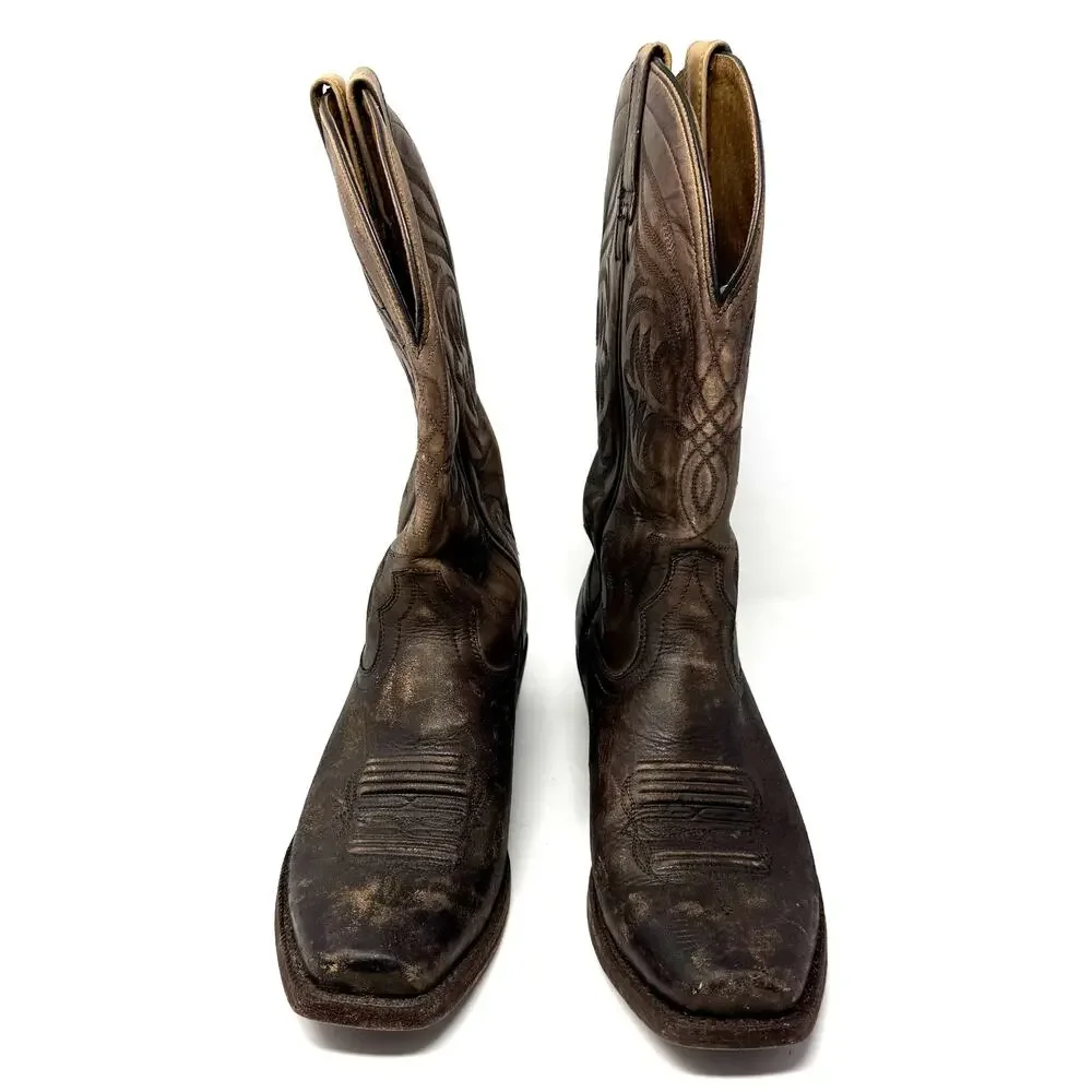 Ariat Size 9.5 EE Brown Leather Cowboy Western Boots Style 10018588‎ Distressed